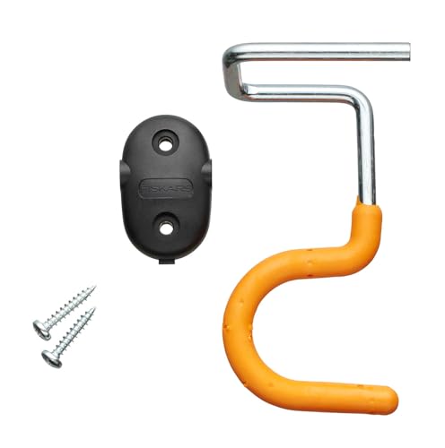 Fiskars Werkzeughalterungen, Solid, S-Form, Wandhalterungen für Gartengeräte mit langem Stiel, Weicher Überzug, Recyceltes Material, Orange, 3 Stück, 1057584