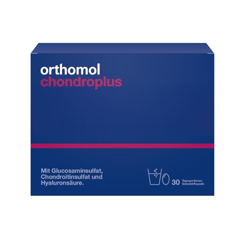 Orthomol chondroplus - Nährstoffe für Knorpel und Knochen - mit Glucosamin, Chondroitinsulfat und Hyaluronsäure - Granulat/Kapseln, 30 St. Tagesportionen