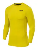 TCA Jungen Langarm Kompressionsshirt mit Thermo Funktion - Gelb, 8-10 Jahre