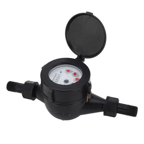 EVTSCan Analoger 1/2-Zoll-Wasserzähler aus ABS-Kunststoff Mit 4 Zifferblättern, Kubikmeter-Messeinheit, Für Die Wassermessung in Privathaushalten, Zum Messen, Überwachen Und Sparen von Wasserrechnunge