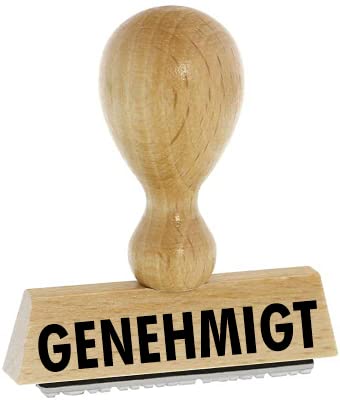 Lagerstempel/Lagertext – GENEHMIGT - von Kaufhaus2010 Buchenholzstempel – Lagertextstempel zur Kennzeichnung von Rechnungen und anderen Dokumenten 4 cm lang