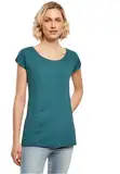 Build Your Brand Damen BB013-Ladies Wide Neck Tee T-Shirt, Teal, XL