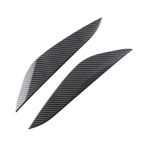 LUOWEINA 2Pcs Auto Scheinwerfer Scheinwerfer Vorne Lampe Fit for Tesla Modell 3 2016-2021 Styling Zubehör Augenbraue Aufkleber Augenlid dekoration Trim Augenlider von Autoscheinwerfern(Carbon fiber