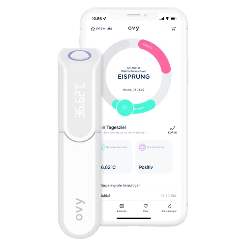 Ovy® Bluetooth Basalthermometer zur Zykluskontrolle I Eisprung-Messgerät zur Berechnung fruchtbarer Tage bei Kinderwunsch (NFP) I hormonfreie Empfängnisregelung I +App (Datenspeicher in Deutschland)