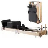 Wunder Pilates Reformer F1 Tragbar Falten Pro Faltbar für für Studio und Zuhause Ahornholz Schwarz, 90.5-inch (length) x 27-inch (width) x 10.2-inch