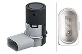 HELLA 6PX 358 141-411 Sensor, Einparkhilfe - gewinkelt - 3-polig - gesteckt - lackierbar