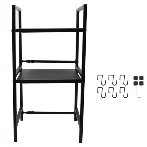 Mikrowellen-Ofengestell, aus Kohlenstoffstahl, erweiterbarer Mikrowellenständer, Arbeitsplatten-Utensilienregal für die Küche zu Hause (2 Tier)
