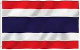 Anley Fly Breeze 3x5 Fuß Thailand Flagge - Lebendige Farbe und UV-beständig - Canvas Header und doppelt genäht - Thai Nationalflaggen Polyester mit Messingösen 3 X 5 Ft