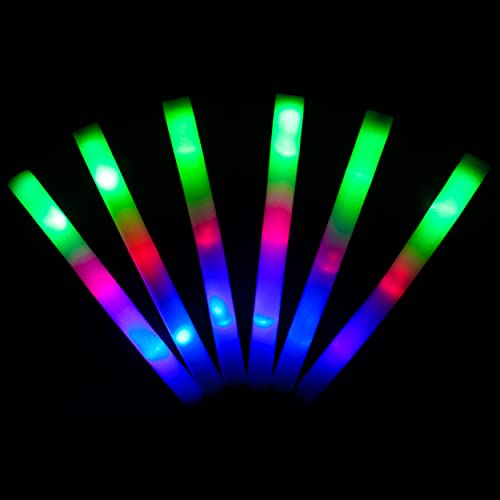 KUMUNDO -LED-Sticks, LED-Sticks für Hochzeiten, Leuchtstäbe, Leuchtstäbe für Partys – Länge 48 cm – Leuchtschaumstäbe mit LED (15 Stück) (Mehrfarbig)