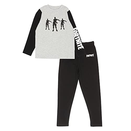 Fortnite Flosding Emotes Jungen Long Pyjamas Set Schwarz / Heather Grau 10-11 Jahre | PS4 PS5 Xbox Gamer Geschenke, Schuljungen PJs, Kinderkleidung, Kinder Geburtstagsgeschenkidee