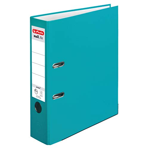 Herlitz 10094829 Ordner maX.file protect A4 (8 cm mit Einsteckrückenschild) türkis