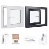Kunststofffenster Kellerfenster Fenster - 2 Fach Verglasung - weiß/weiß - BxH: 500x400 mm - DIN Links