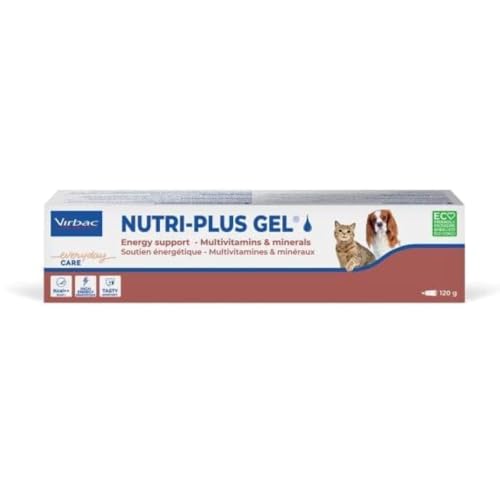 Virbac Nutri-Plus Gel | 120 g | Ergänzungsfuttermittel für Hunde und Katzen zur Nahrungsergänzung und Rekonvaleszenz | Appetitanregender, hoch konzentrierter Energieträger