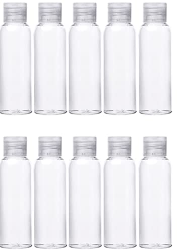 10x 100 ml Reiseflasche Set zum Befüllen - Reiseset, Behälter für Flug, Tube, Plastikflasche, Abfüllflasche Handgepäck, Kosmetik, Hygiene, Mini Flasche, Duschgel, Desinfektion, Travel