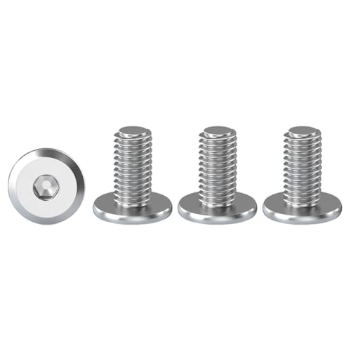 Drenky Edelstahl Schrauben M4, Linsenkopfschrauben 20 Stück Flachkopfschrauben Innensechskant M4x12mm V2A Schrauben Möbelschrauben für Möbelmontage, Holzbearbeitungsprojekte