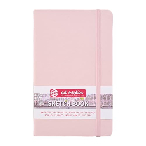 Talens Art Creation Skizzenbuch - Pastellrosa 13x21 cm - 140 g - 80 Blatt - säurefreies Zeichenpapier - Ideal für Bleistift, Pastell, Acryl, Tinte