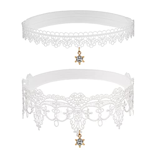 MWOOT Braut Strumpfband Weiß, Zweiteiliges Brautstrumpfband für Braut Hochzeitsparty, Elastisch Strumpfband für Braut zum Junggesellinnenabschied, JGA Geschenk, Braut Hochzeitskleidern Zubehör