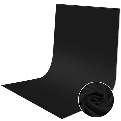 2x3m Fotohintergrund Schwarz, RISVOWO Fotobox Hintergrund Faltbare, Schwarzer Stoff Fotografie Fotowand, Foto Hintergrund für Fotostudio, Video, Modefotografie, Hochzeiten, Partys und Geburtstage