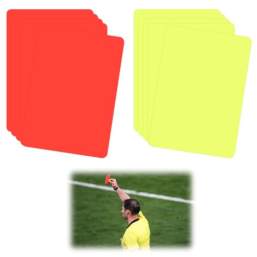 TESSTSY 10 Stück Schiedsrichter Karten, PVC Rote Karte Gelbe Karte 8cm X 10,5cm, Wasserfeste Schiedsrichter Rote Und Gelbe Karten, Robuste Gelbe Rote Karte Fußball für Sportveranstaltungen, Sporttag