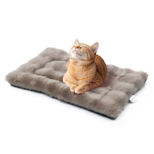 Mora Pets Katzendecke Flauschig Katzenbett Waschbar und Rutschfest Warme Kuscheldecke für Kleine Mittelgroße Große Katzen Braun 56 x 35.5 cm