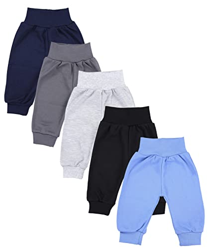 TupTam Unisex Baby Pumphose 5er Pack aus Oeko-Tex zertifizierten Materialien Langhose Unisex, Farbe: Junge 5, Größe: 110