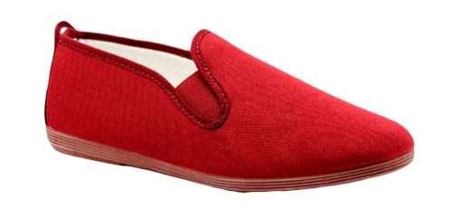 javer Kung-FU Damen-Sneaker aus Segeltuch, burgunderrot, 40 EU