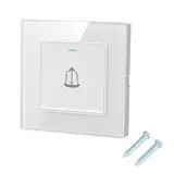 Klingeltaster, Türklingel Schalter Klingelknopf Außen Druckknopf Türklingel Schalter Türklingelschalter mit Schrauben 220~250V Klingeltaster Unterputzmontage Home (Weiß)