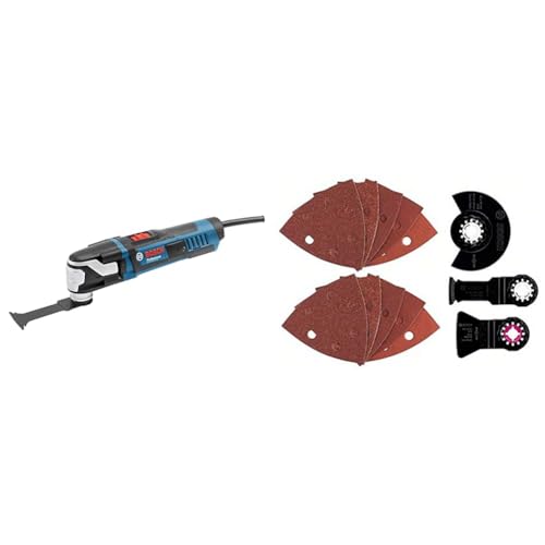 Bosch Professional Multi-Cutter GOP 40-30 (Starlock-Werkzeugaufnahme, inkl. BIM Tauchsägeblatt, im Karton) + 13tlg. Starlock Universal-Set (für Holz, Metall, Farbe, Sägen, Schleifen, und Schaben)