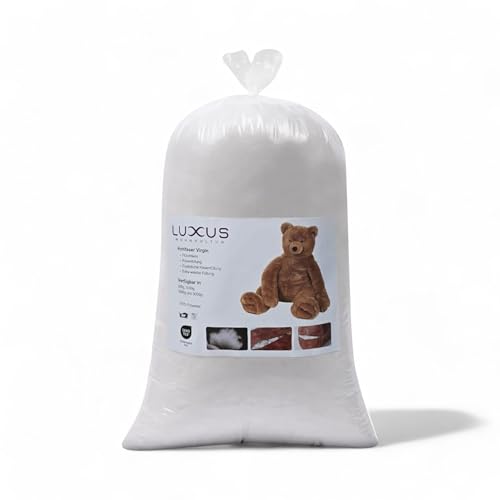 Luxus Füllwatte 1kg - Waschbar & Allergikerfreundlich - Bastelwatte, Kissenfüllung & Füllmaterial für Kissen, Watte für Wolkendecke & DIY Projekte, 95°C Waschbar, Oeko-Tex Zertifiziert(1000g)