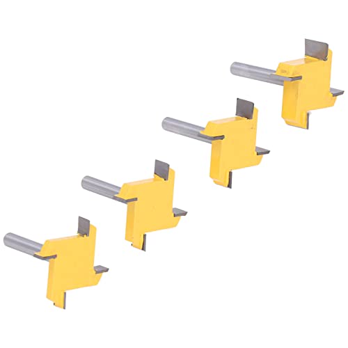 Rabbet Schlitzfräser-Bits, 1/4-Zoll-Schaft, Oberfräsen-Schaftfräser, Löffel-Fräser-Bit-Set, Spoilboard-Oberflächenbohrer, T-Nutenfräser-Hobelwerkzeug für MDF, Holz, Schränke, mit