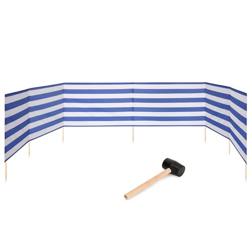 Garronda Strand Windschutz Sichtschutz 8m lang Plus Gummihammer GAEX001 (Streifen, 8 m)
