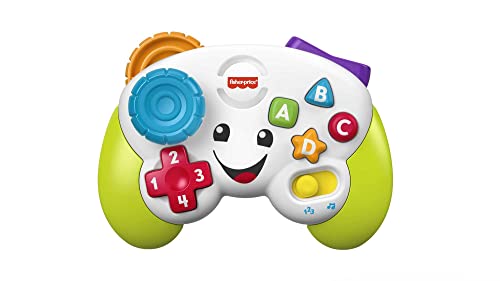 Fisher-Price Lernspaß Spiel-Controller für Babys und Kleinkinder in Grün, Videospiel-Attrappe mit Musik und Leuchtfunktion für Babys ab 6 Monaten, deutsche Version, HXB62