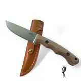 SK Wild Ones® Neck Knife Messer - Outdoor Neckknife Survival - Jagdmesser feststehende Klinge - Echtleder Holster Gürtelmesser & Micarta Griff - EDC Messer Outdoor Messer - 440 C Edelstahl Borni