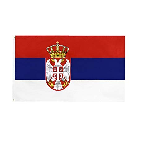 Stormflag Serbien Flagge 90x150cm Serbische Fahne 3x5ft Polyester 90g mit Ösen mit Doppelnadel genäht.