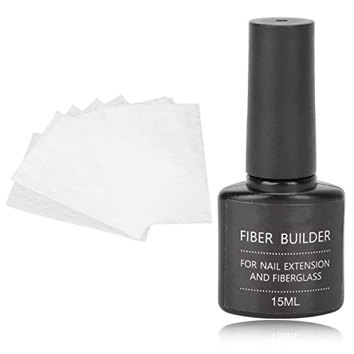 Nagelverlängerungs-Fiberglas-Kit, 15 Ml Verlängerungsgel und 10 Stück Fiberglasfolie, Nagel-Glasfaser-Gel, DIY-Nagelkunst-Verlängerungszubehör für Frauen