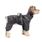 Hunde Regenmantel mit hoher Wasserdicht für Hunde Reflektieren der Vier Bein iger Regen-Overall für Welpen kleines mittleres Haustier-Gray||M