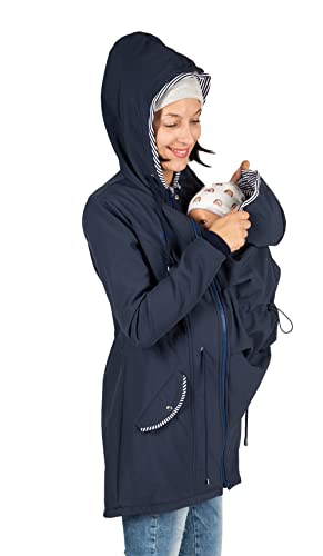 Viva la Mama - 4in1 Trageparka zum Vorn - und Rückentragen, Umstandsjacke - PINA - marineblau - S