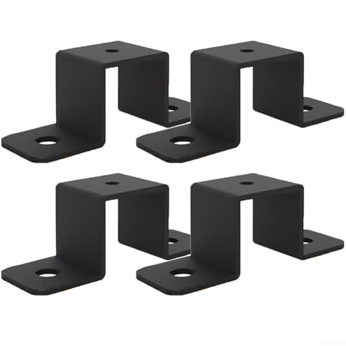 Set von Vierkantrohrschellen, widerstandsfähiges Design für den Einsatz mit Wasser für Rohre und Geländersysteme in verschiedenen Einstellungen (4 Stück, 5,1 cm)