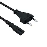 1,5m PS5 Netzkabel,Tolesum Euro-Stecker C7 2-poliges Netzkabel für PS5 / PS4 / PS3 / Xbox Serie X/S - Schwarz