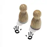 Stemplino® Stempel - Motiv: 2er Set Handabdruck - Holzstempel Wichtelhand -2 Stempel Hand links und rechts - Stempel Wichtelzubehör Wichtel Spuren (12mm) F79+F80