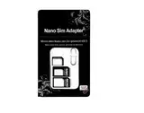 Nano SIM und Micro SIM Karten Adapter Set für Smartphone, Handy und Tablet: 4 in 1 Komplett Set, Mini Set mit Klicksicherung, 100% passgenau, Nano zu Micro, Nano zu Standard, Mikro zu Standard