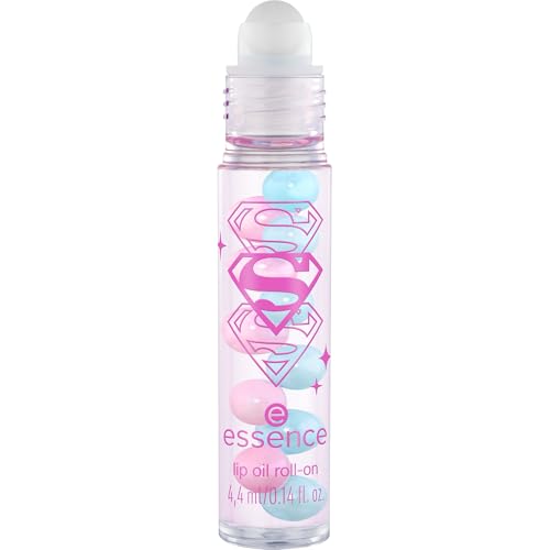 essence Superman lip oil roll-on, Lipgloss, Transparent, feuchtigkeitsspendend, natürlich, vegan, ohne Parabene, ohne Mikroplastikpartikel, Nanopartikel frei, 1er Pack (4.4ml)