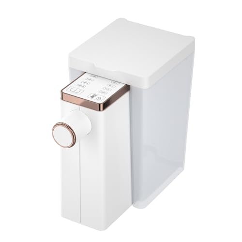 Sofortiger Heißwasserspender, Tragbarer kleiner Tisch-Wasserspender mit Schnellaufheizung, 4 Temperaturstufen und Optionen für die Wassermenge, Zum Aufbrühen von Tee und Kaffee (Mit 1,6L Wassertank)