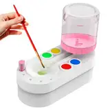 Pinselreiniger - Automatischer Pinselreiniger – Bürstenspüler mit Fließendem Wasserkreislauf, Paint Brush Rinser für Acryl, Aquarell & Wasserbasierte Farben, Perfektes Künstlerwerkzeug,Rosa