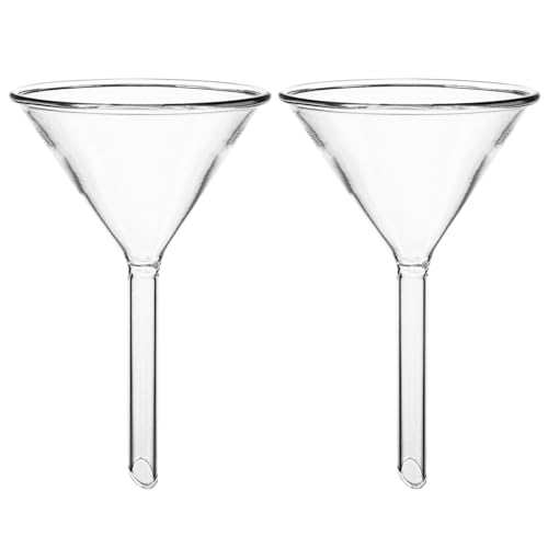 YAYODS 2 Stück Glastrichter - Trichter Glas 60 mm Durchmesser - Transparent Trichter aus hohem Borosilikatglas für Laborarbeit, Schulunterricht
