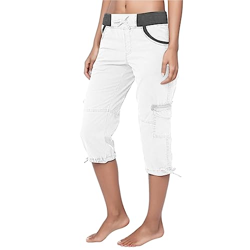 Camouflage-Shorts für Damen, Board-Shorts, Korsetts, schmale Passform, Body-Club, Chino, Kordelzug, klassischer Bürogürtel, dunkel, weiß, S
