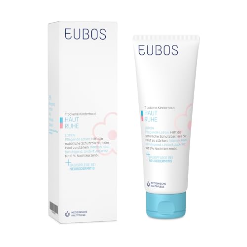 Eubos | HAUT RUHE Körperlotion | 125ml | für empfindliche und trockene Kinderhaut | Hautvertäglichkeit dermatologisch bestätigt | mit Jojobaöl