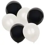 TRIXES Packung mit 50 schwarzen und weißen Latexballons - Stilvoller monochromer Effekt - 30,5 cm - Perfekte Dekoration für Hochzeiten Geburtstage Feste