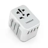 TESSAN Reiseadapter Weltweit, Universal Reisestecker mit 3 USB, 1 USB C und 1AC Steckdose, Internationaler Steckdosenadapter, Universaladapter für Deutschland USA England Thailand Italien Australien