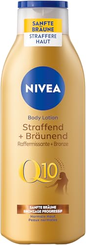 NIVEA Body Lotion Q10 Straffend + Bräunend, Pflege für eine sanfte Bräune mit frischem Sommerduft, Anti-Age Hautpflege mit Q10 für straffere Haut in 10 Tagen (200 ml)